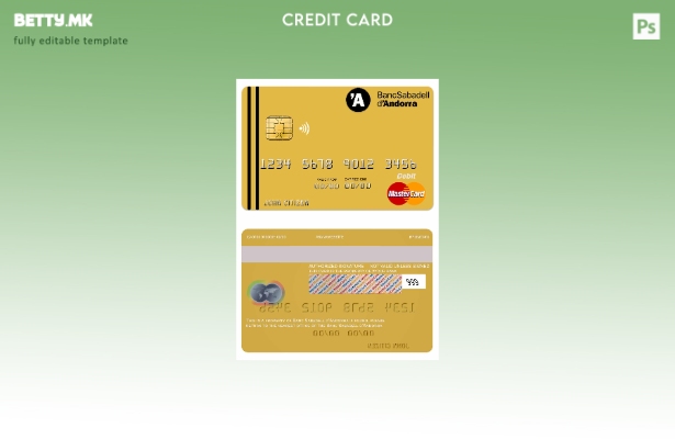 Модерен стил шаблон за мастер картички на Андора банка Сабадел